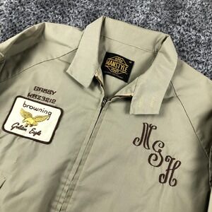 Vintage Manstyle Jacket Mens 46 Beige CB Radio Club Browning Patch Windbreaker